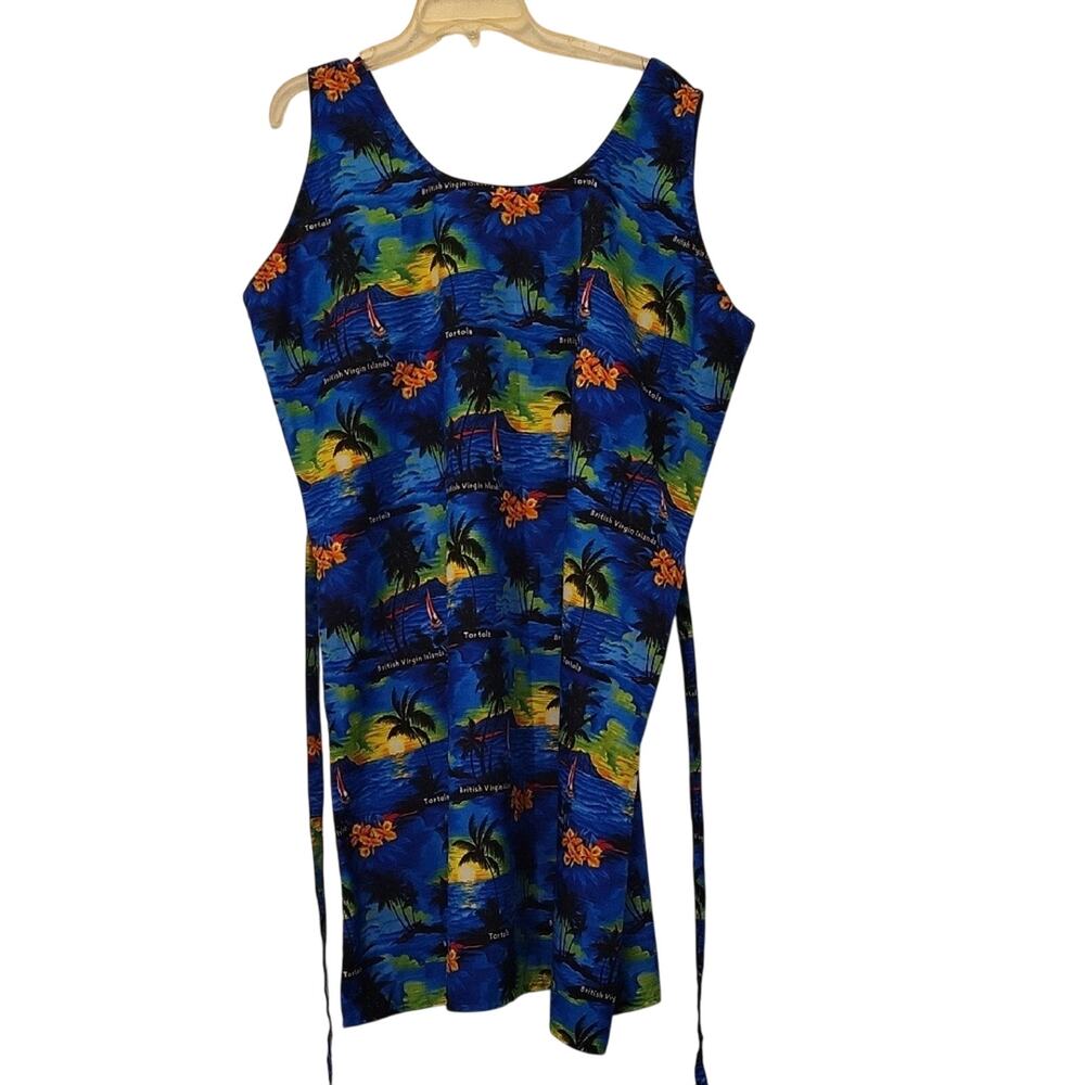 Rima Beach Wear Sleeveless Dress Tropical Print Size XXL - Picture 2 of 11